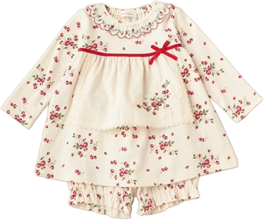 センスオブワンダー　野いちごワンピースとパンツセット 70-80cm