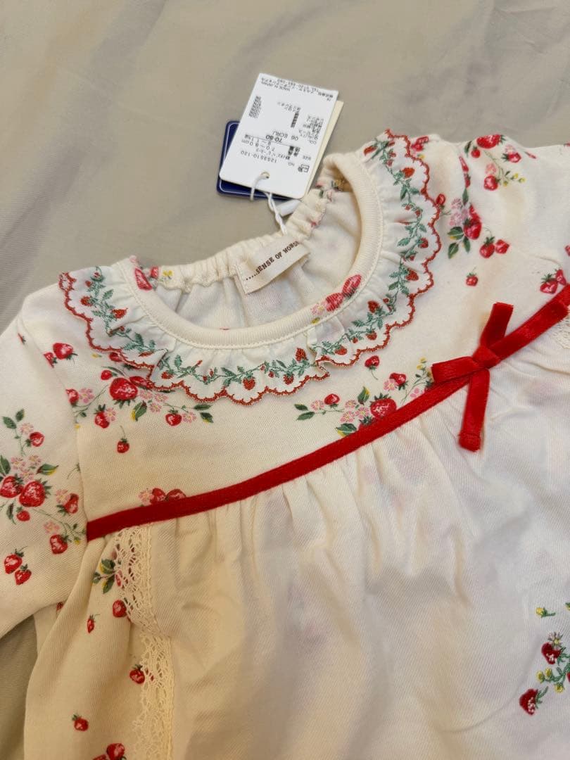 センスオブワンダー　野いちごワンピースとパンツセット 70-80cm