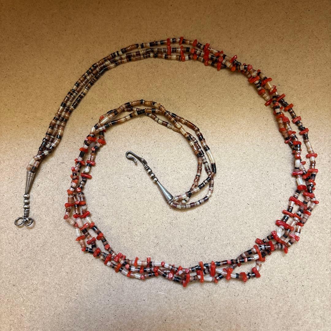 インディアンジュエリー　ネックレス サントドミンゴ　シェル　コーラル