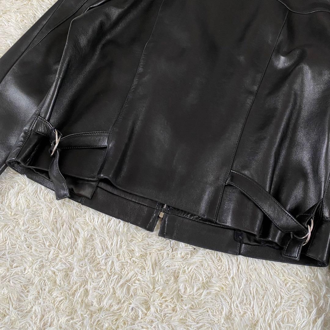 【美品】アニエスベー スペシャル シングル ラムレザージャケット　黒　サイズ２