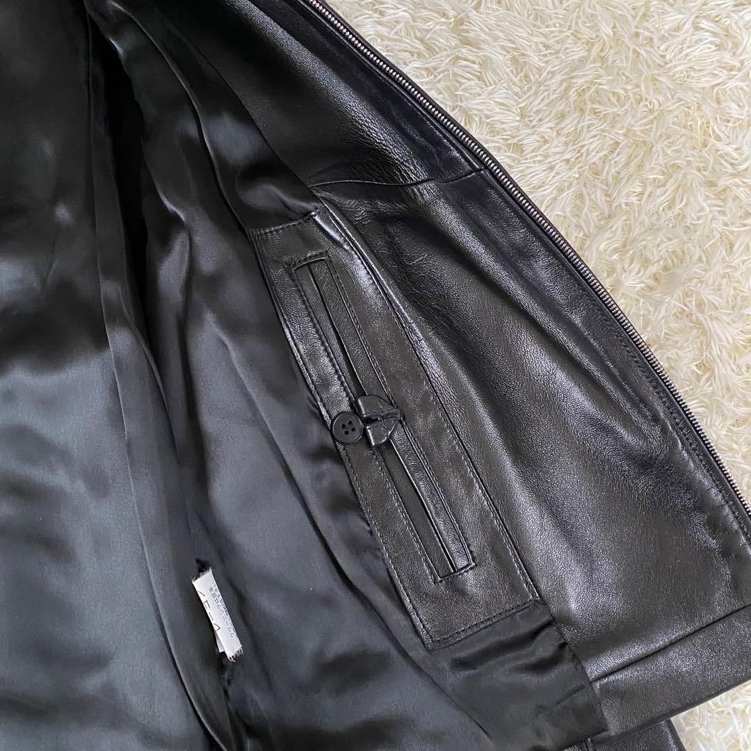 【美品】アニエスベー スペシャル シングル ラムレザージャケット　黒　サイズ２