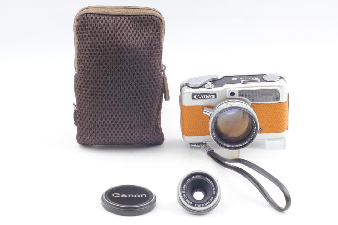 【美品　整備済】オーカー色 Canon Demi C 50&28mm #1145