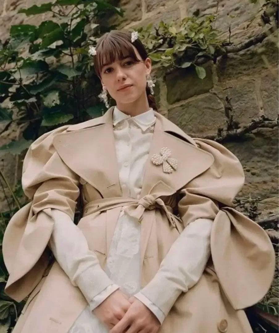 Simone Rocha x  パフスリーブ トレンチコート ベージュ S