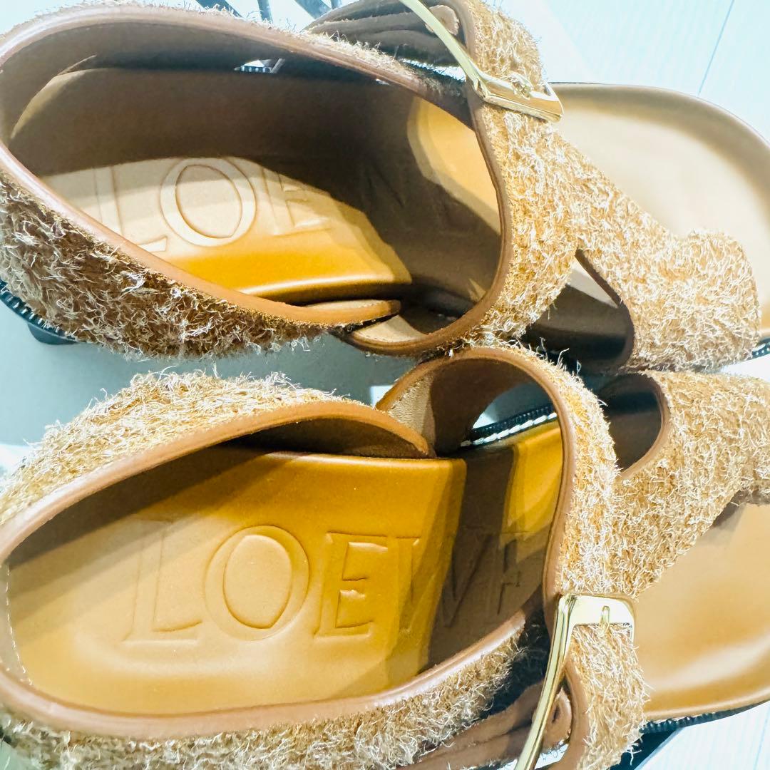 LOEWE ロエベ イーズ　スエードレザー　ヒールサンダル　ブラウン