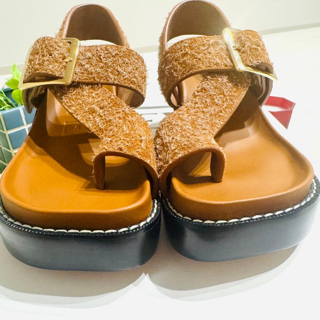 LOEWE ロエベ イーズ　スエードレザー　ヒールサンダル　ブラウン