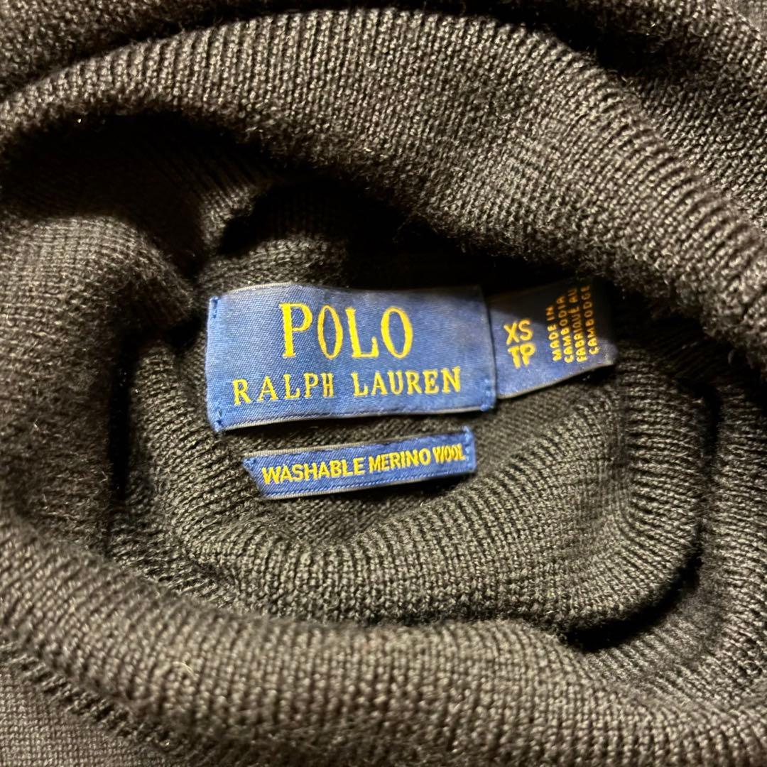 美品 ポロラルフローレン ウォッシャブル メリノウール タートルネックセーター