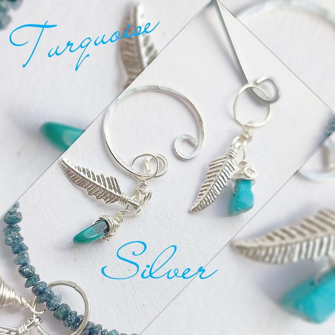 14Kgf ブルー ダイヤモンド　原石　ネックレス 男女兼用　誕生石　贈り物