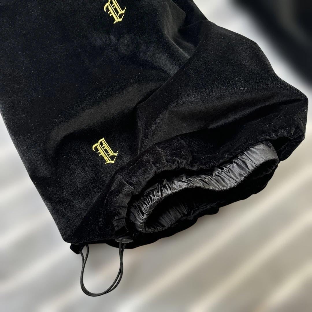 Libelice ブラックベルベット(ベロア)パンツXL