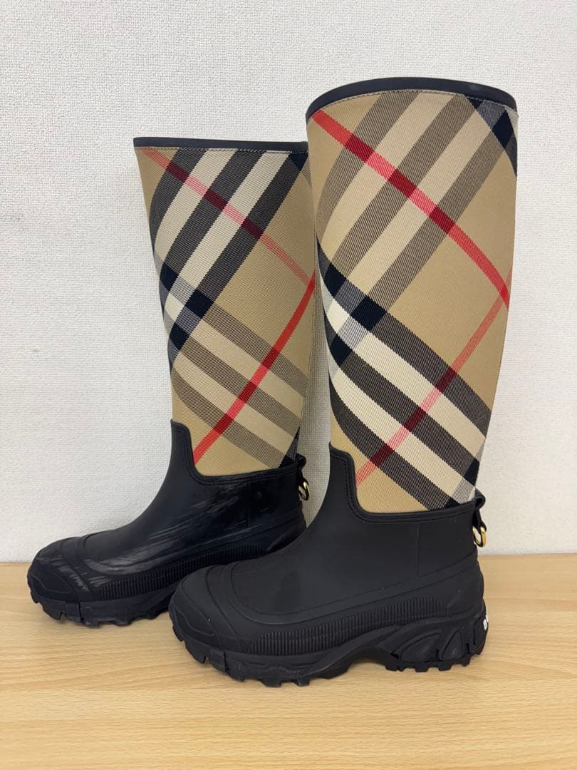 BURBERRY バーバリー レインブーツ 長靴 ノバチェック 23cm