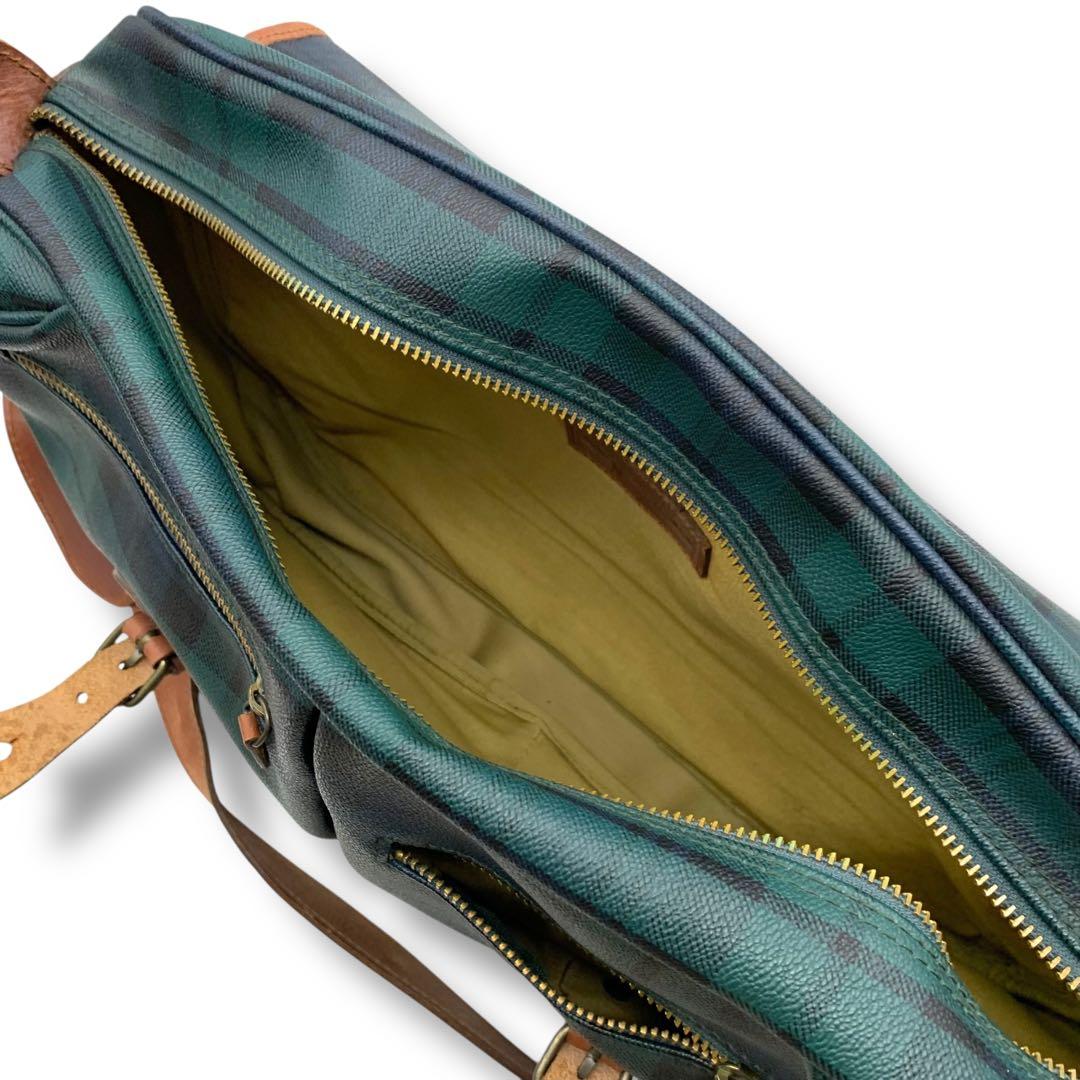 希少　ラルフローレン　レザー　ショルダーバッグ　大きいサイズ　チェック柄