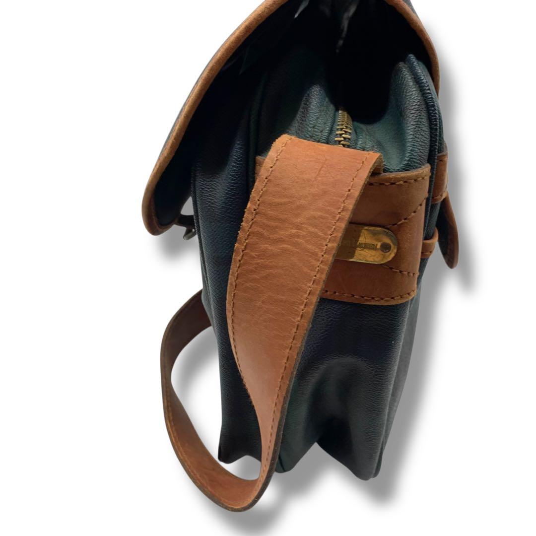 希少　ラルフローレン　レザー　ショルダーバッグ　大きいサイズ　チェック柄