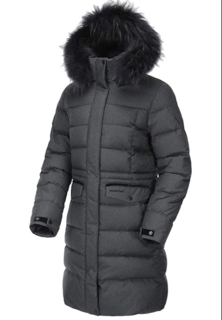 【極美品】mont-bell ファー付き ダウンコート 暖かい グレー