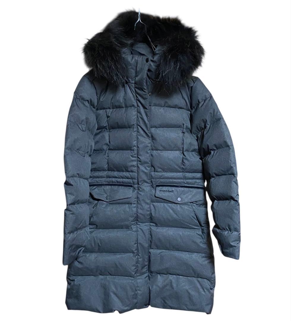 【極美品】mont-bell ファー付き ダウンコート 暖かい グレー