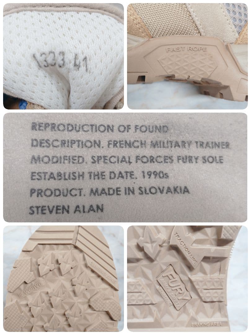 Steven Alan 別注 仏軍トレーナー FURYソール 41