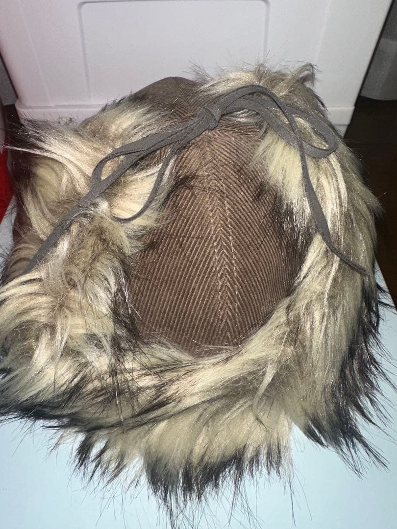 【OPEN YY】FAUX FUR CORDUROY EARFLAP CAP