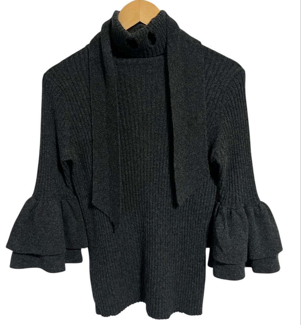 美品♡ cccmalie シーマリー カシミヤ100％ フリル袖 ニット