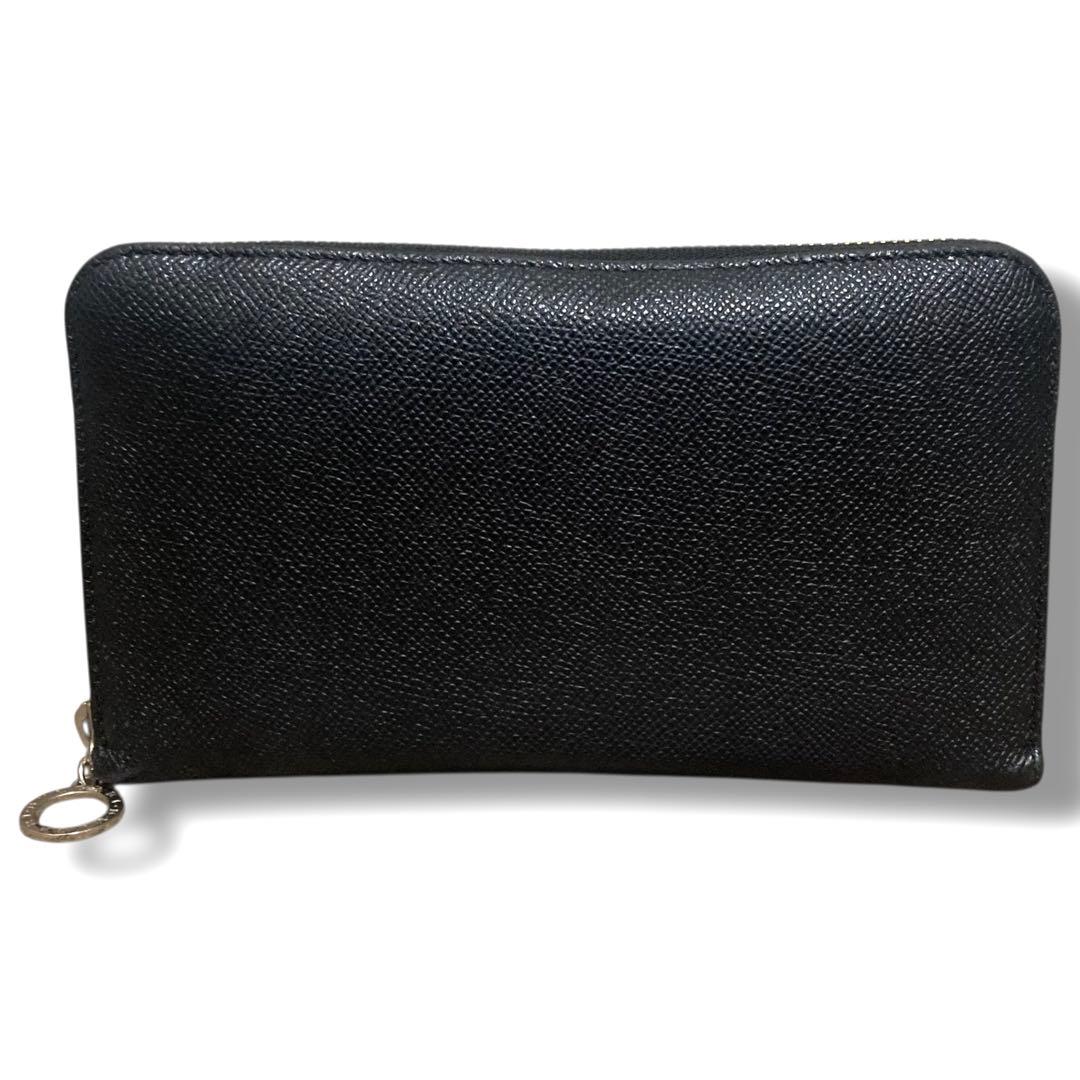 ブルガリ　長財布　ラウンドジップ　サークルロゴ　ブルガリマン　レザー　ブラック