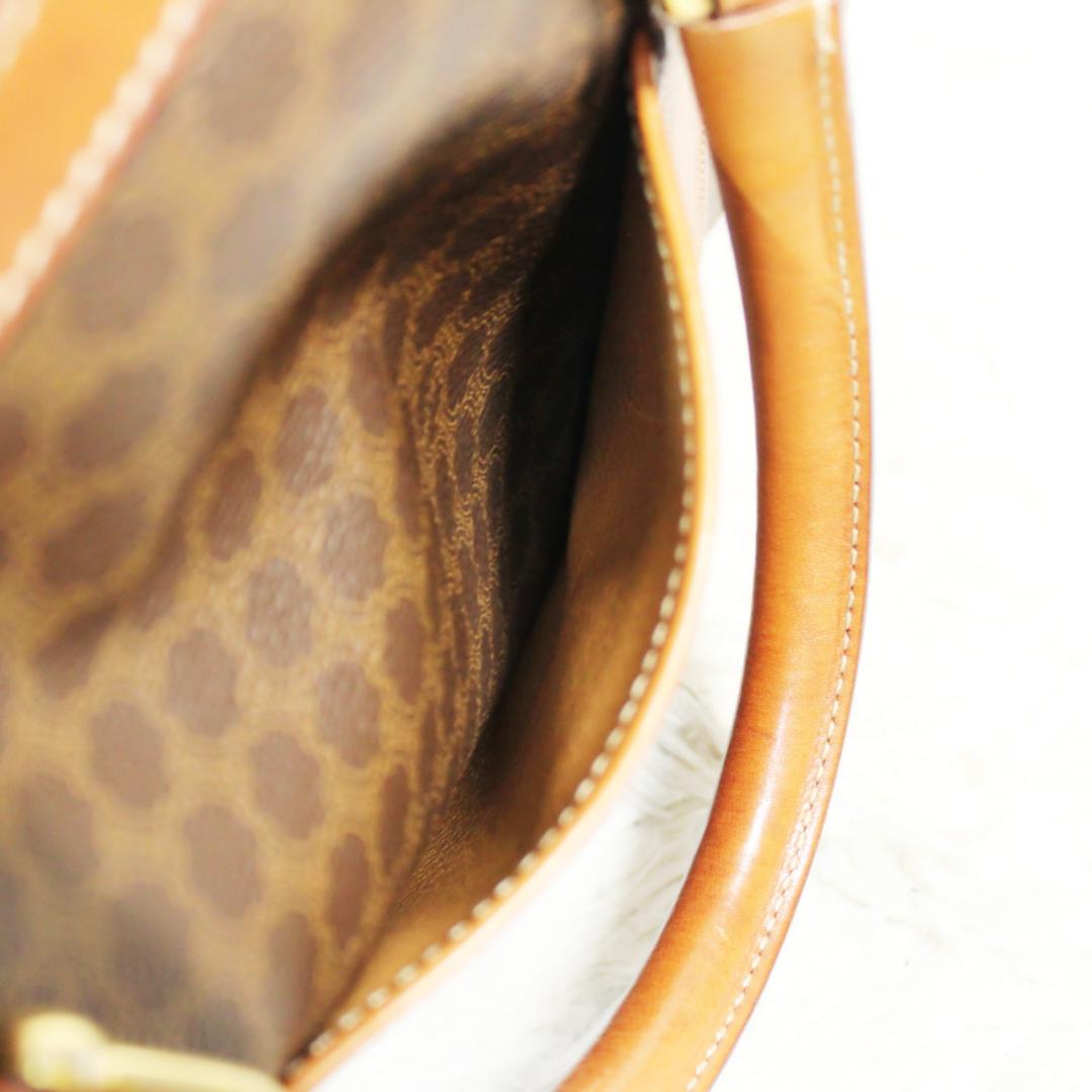 美品 セリーヌ ボストンバッグ ハンドバッグ マカダム PVC レザー ブラウン