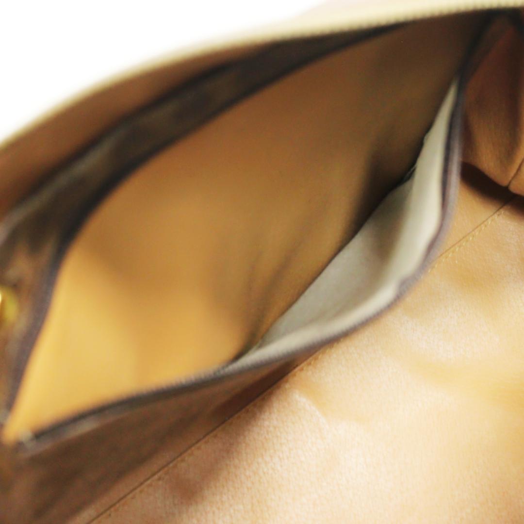 美品 セリーヌ ボストンバッグ ハンドバッグ マカダム PVC レザー ブラウン