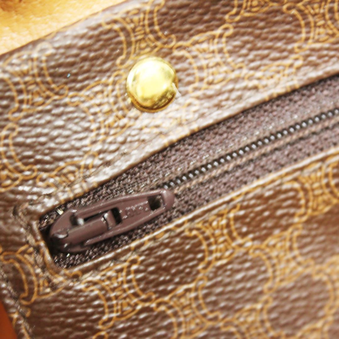 美品 セリーヌ ボストンバッグ ハンドバッグ マカダム PVC レザー ブラウン