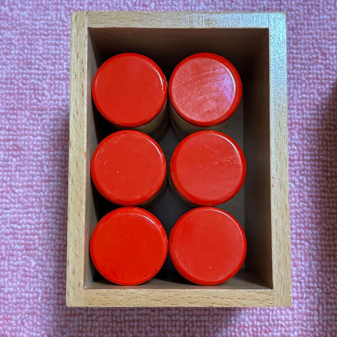 モンテッソーリ 感覚教具まとめ売り　雑音筒　触覚板1&2 色板第二&第三の箱