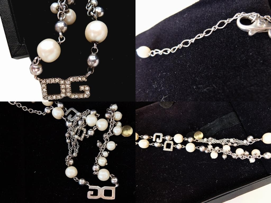 ドルチェ＆ガッバーナ(DOLCE&GABBANA)ラインストーンロゴ ネックレス