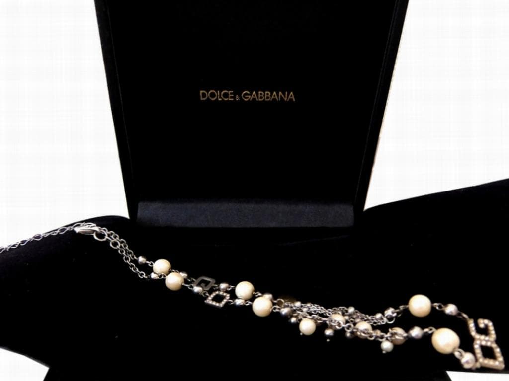 ドルチェ＆ガッバーナ(DOLCE&GABBANA)ラインストーンロゴ ネックレス