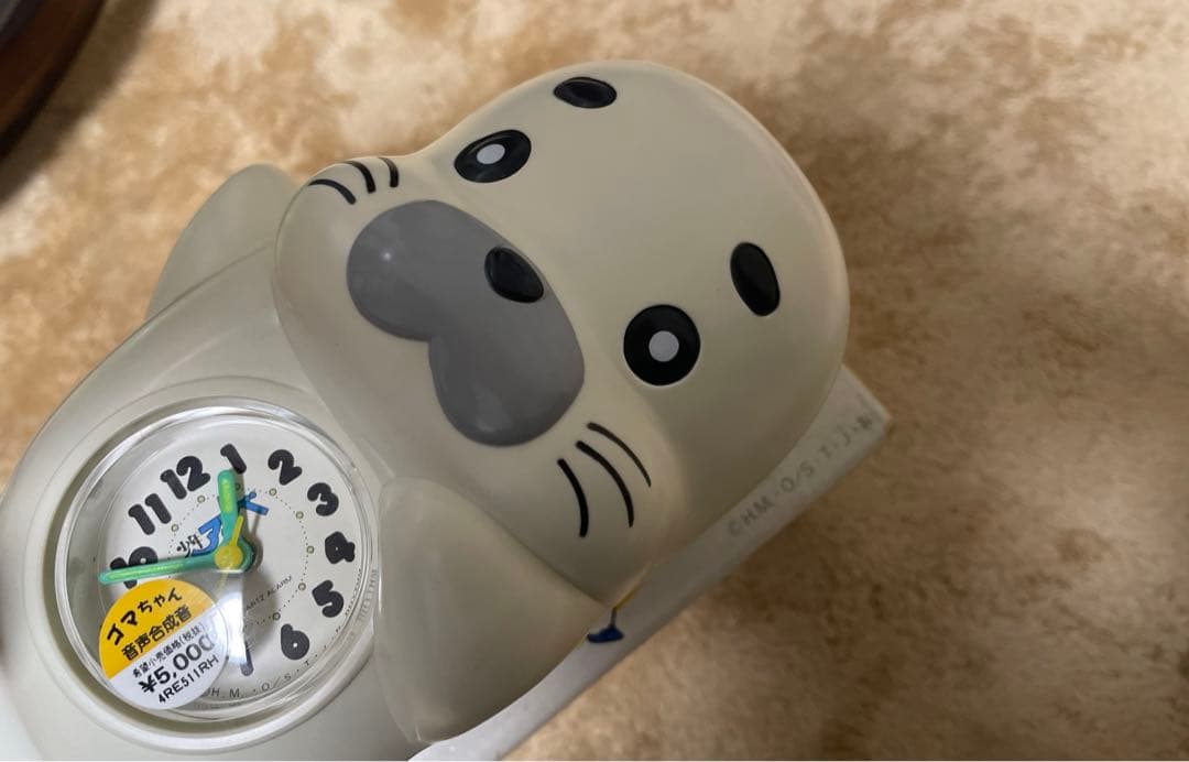 【未使用☆美品】少年アシベ　ゴマちゃん　目覚まし時計　からくり　置き時計