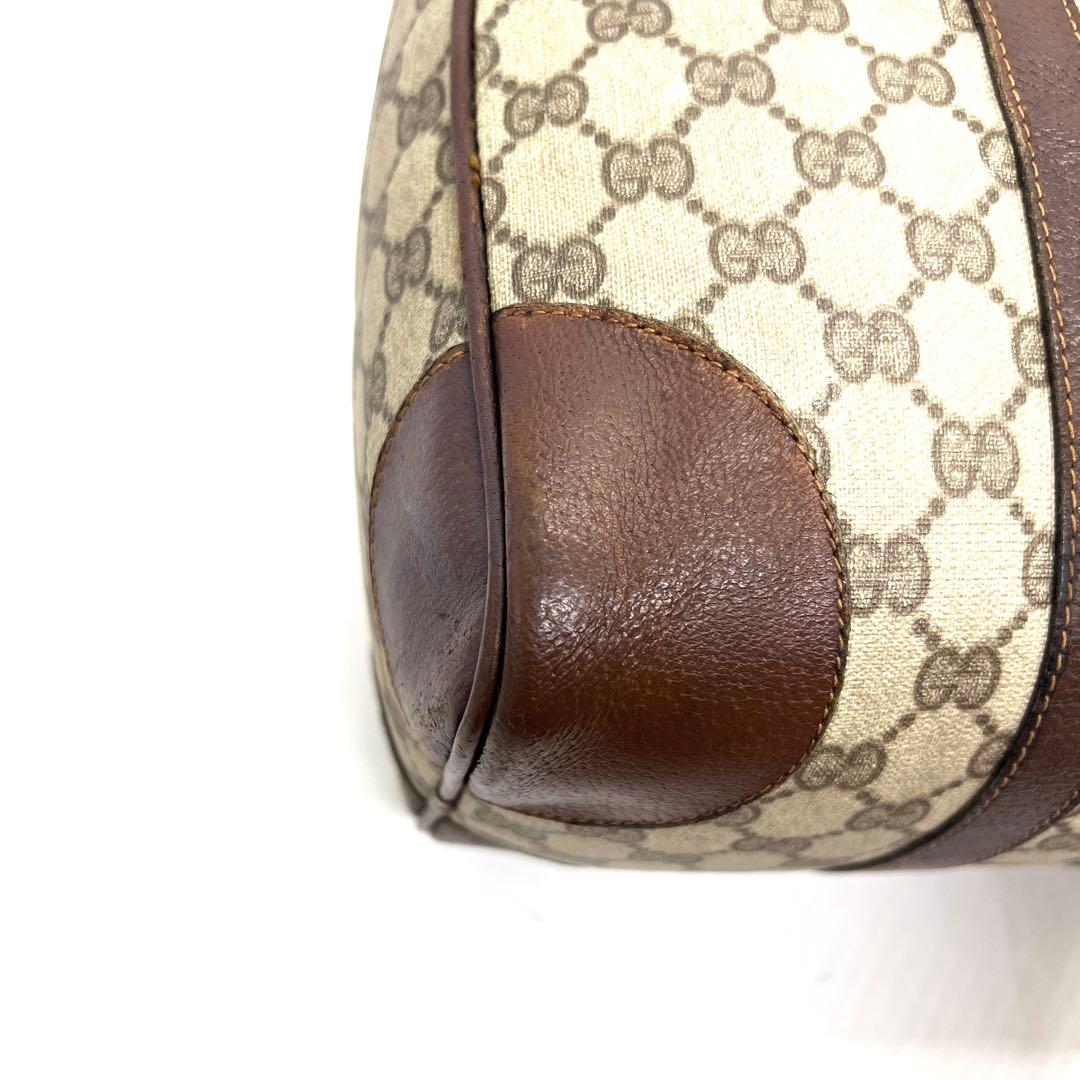 【美品】グッチ ミニボストンバッグ GG シェリーライン