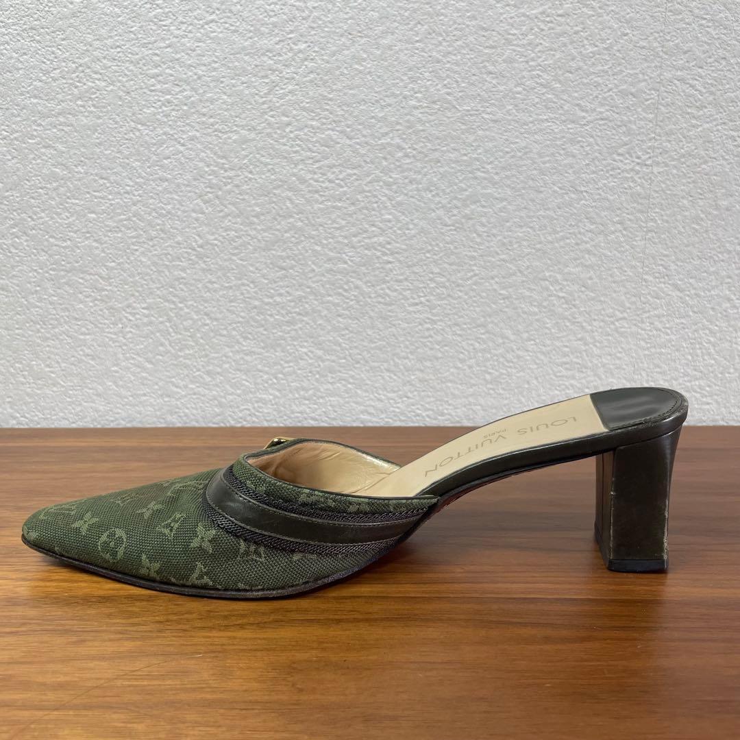 【良品】LOUIS VUITTON★ミュール　モノグラム　ベルト　キャンパス