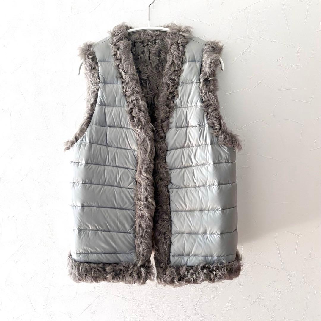 《未使用》 DAMAダーマコレクション リバーシブルダウンファーベスト ディノス