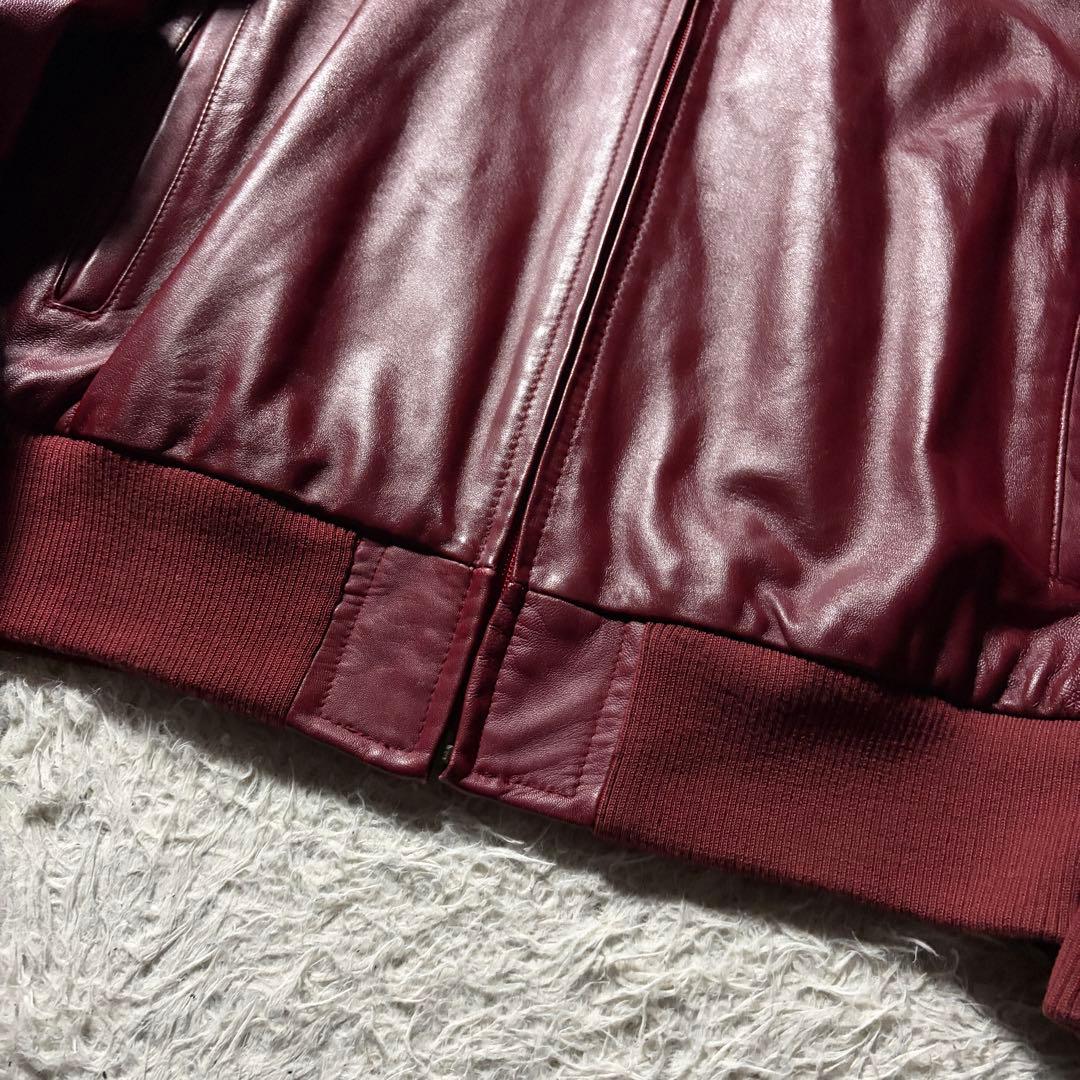 希少カラー■schott トラックジャケット　羊革　ラムレザー ボルドー　L