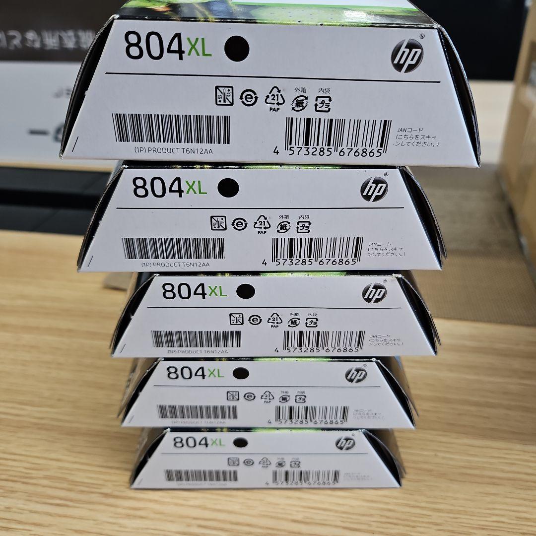HP 純正 インクカートリッジ HP 804XL 黒 T6N12AA　5点セット