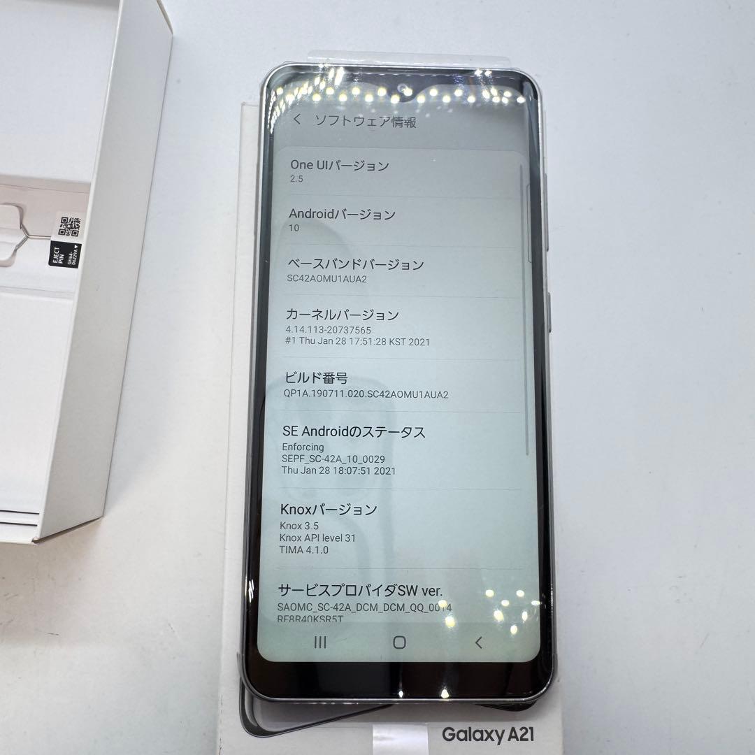 【SIMフリー】 Galaxy A21 SC-42A 本体 動作確認済み