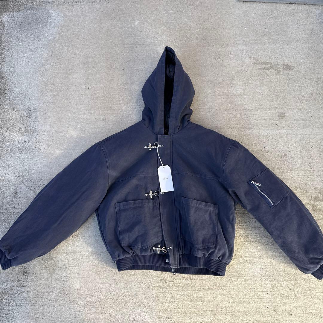 ジャケット・アウター Shizo Navy Canvas Clasp Bomber Jacket L