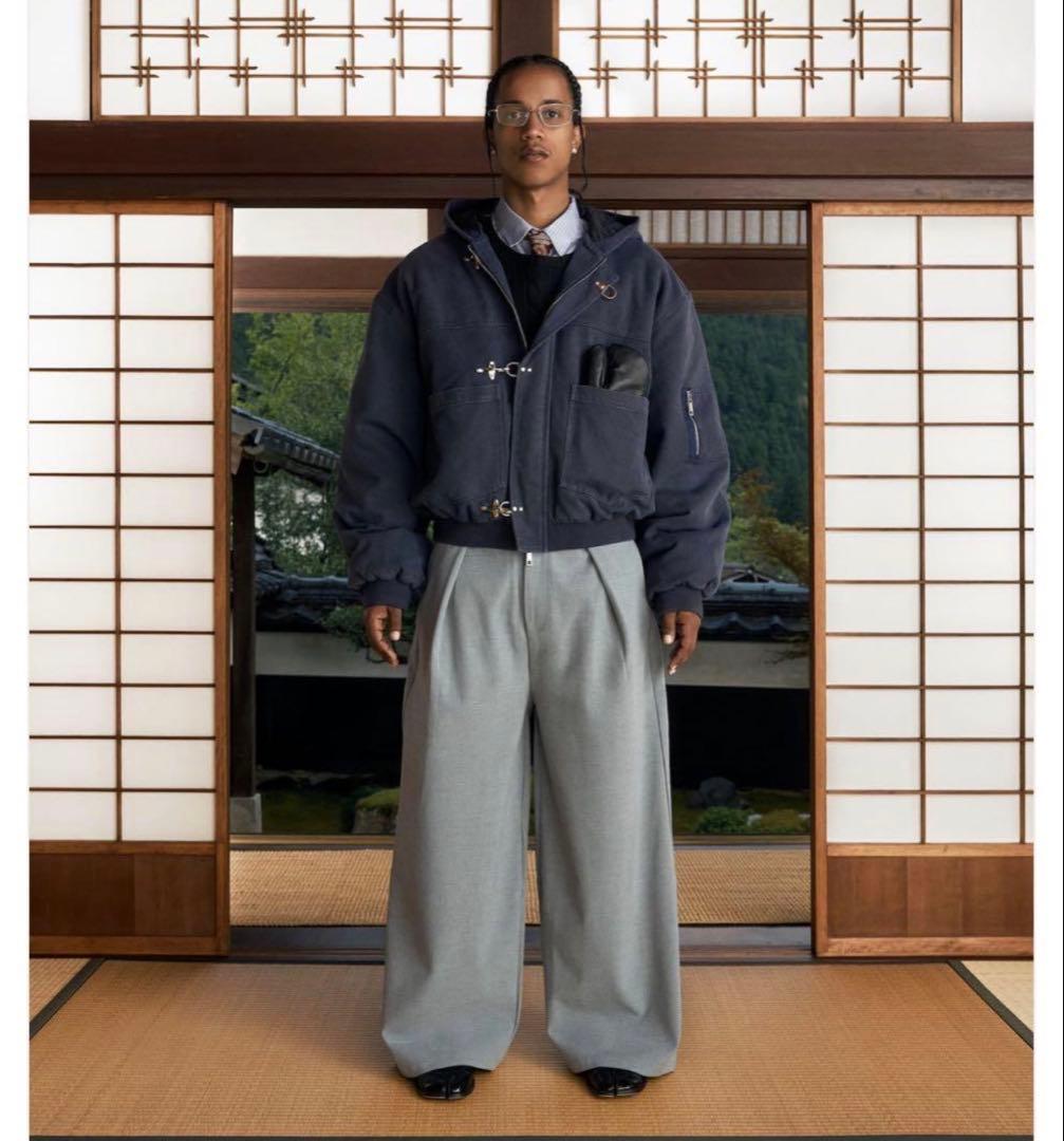 ジャケット・アウター Shizo Navy Canvas Clasp Bomber Jacket L