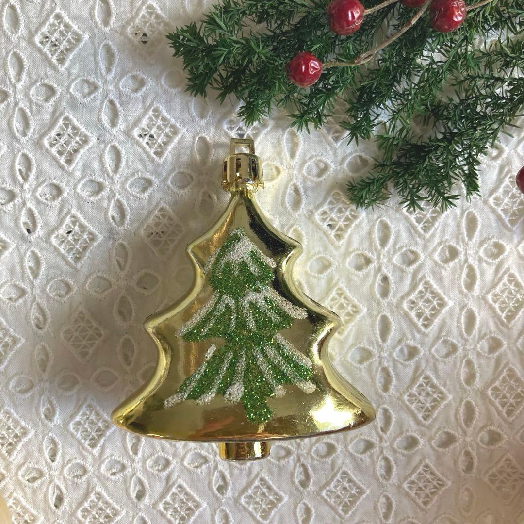 ツリー型ボックス入りアンティークガラスクリスマスオーナメント18個セット【A】大