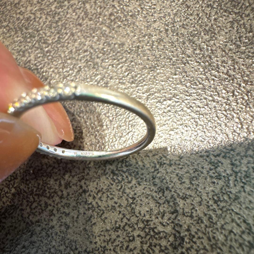 K10 ホワイトゴールド　ダイヤモンドリング　8号