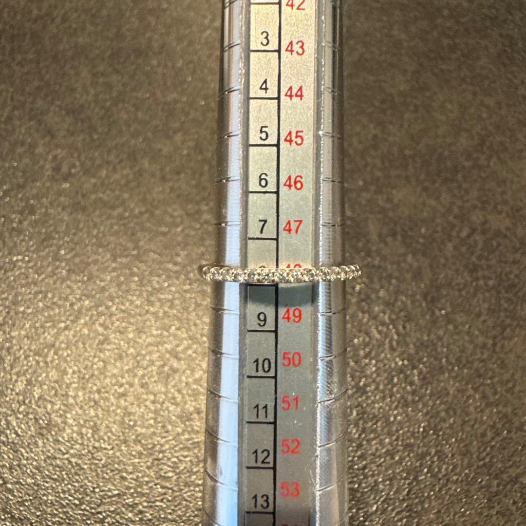 K10 ホワイトゴールド　ダイヤモンドリング　8号