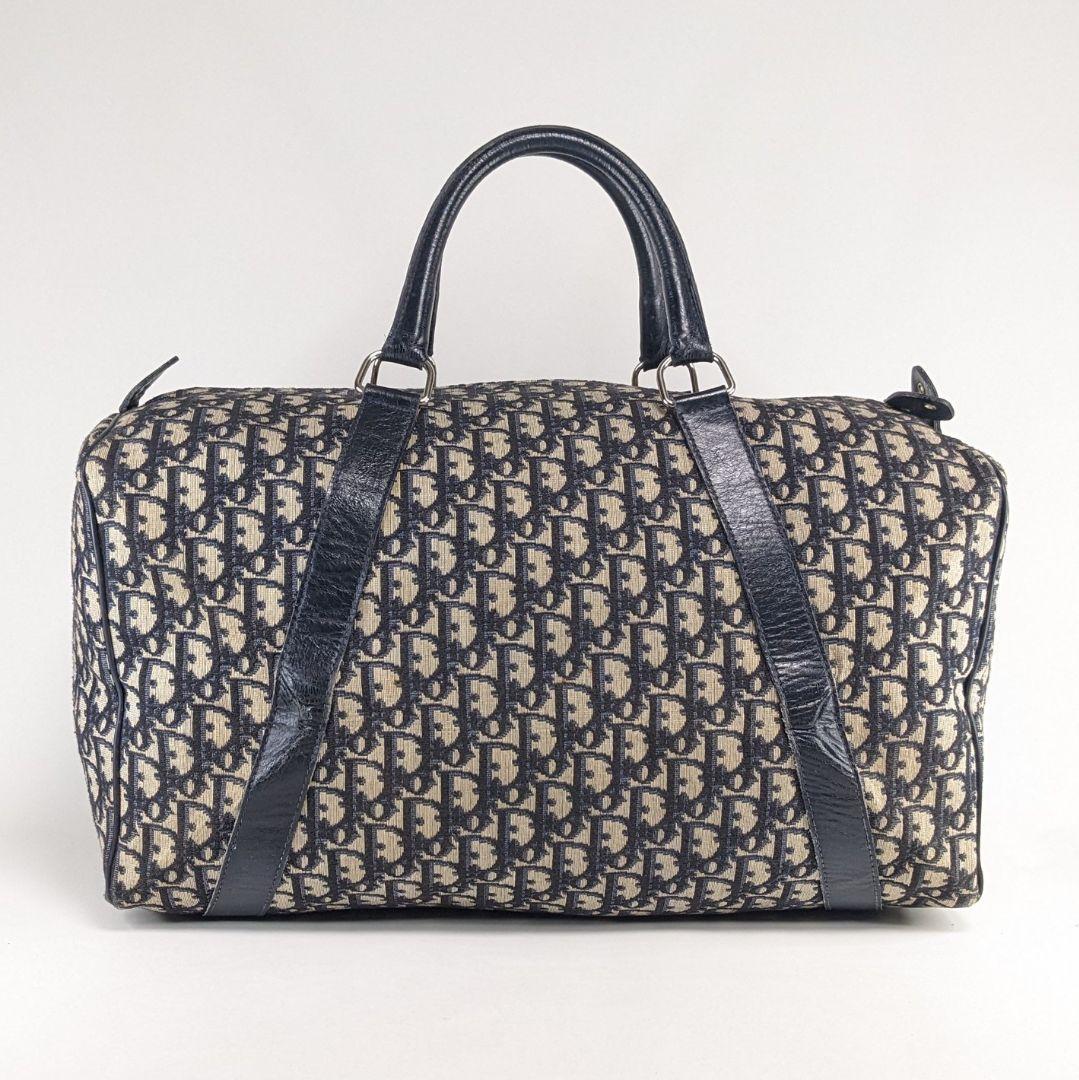 クリスチャンディオール　ボストンバッグ　トロッター　キャンバス　レザー　CDロゴ