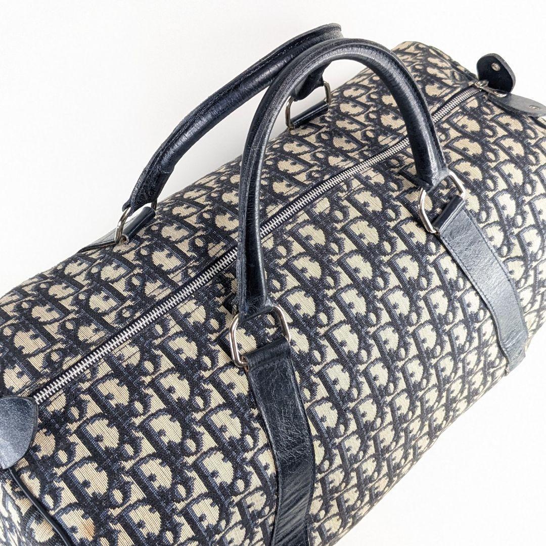 クリスチャンディオール　ボストンバッグ　トロッター　キャンバス　レザー　CDロゴ