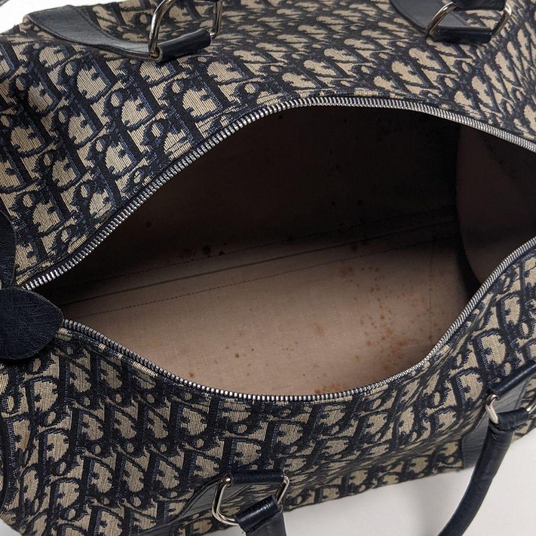 クリスチャンディオール　ボストンバッグ　トロッター　キャンバス　レザー　CDロゴ