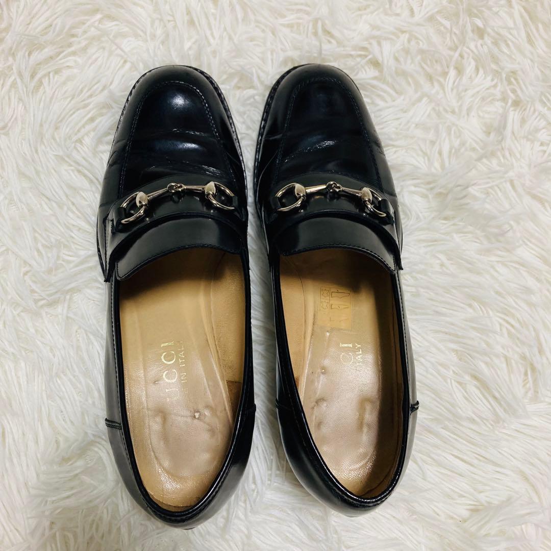 GUCCI グッチ　シルバー　ホースビット　パンプス　ラグソール　1/2 36
