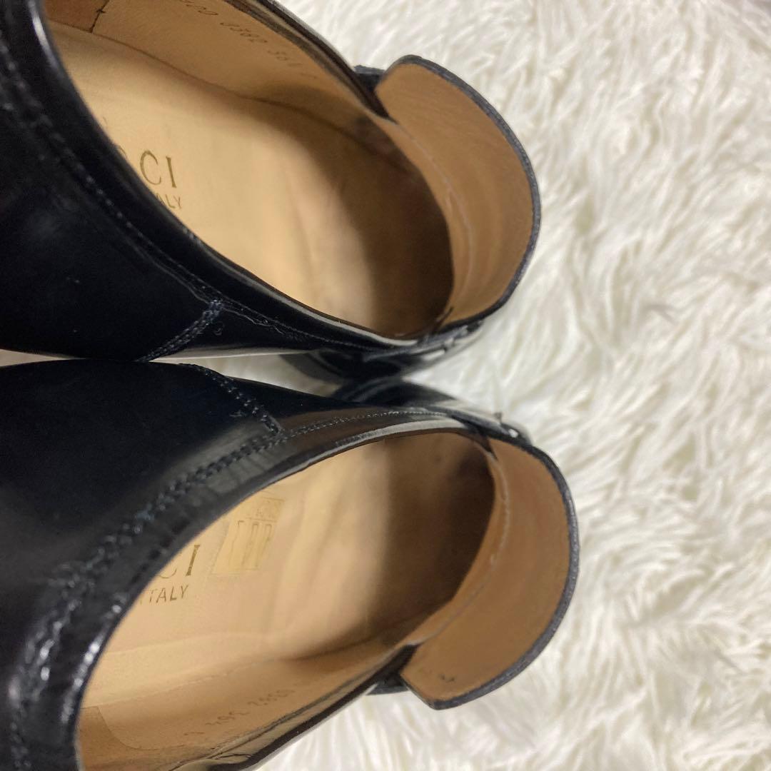 GUCCI グッチ　シルバー　ホースビット　パンプス　ラグソール　1/2 36