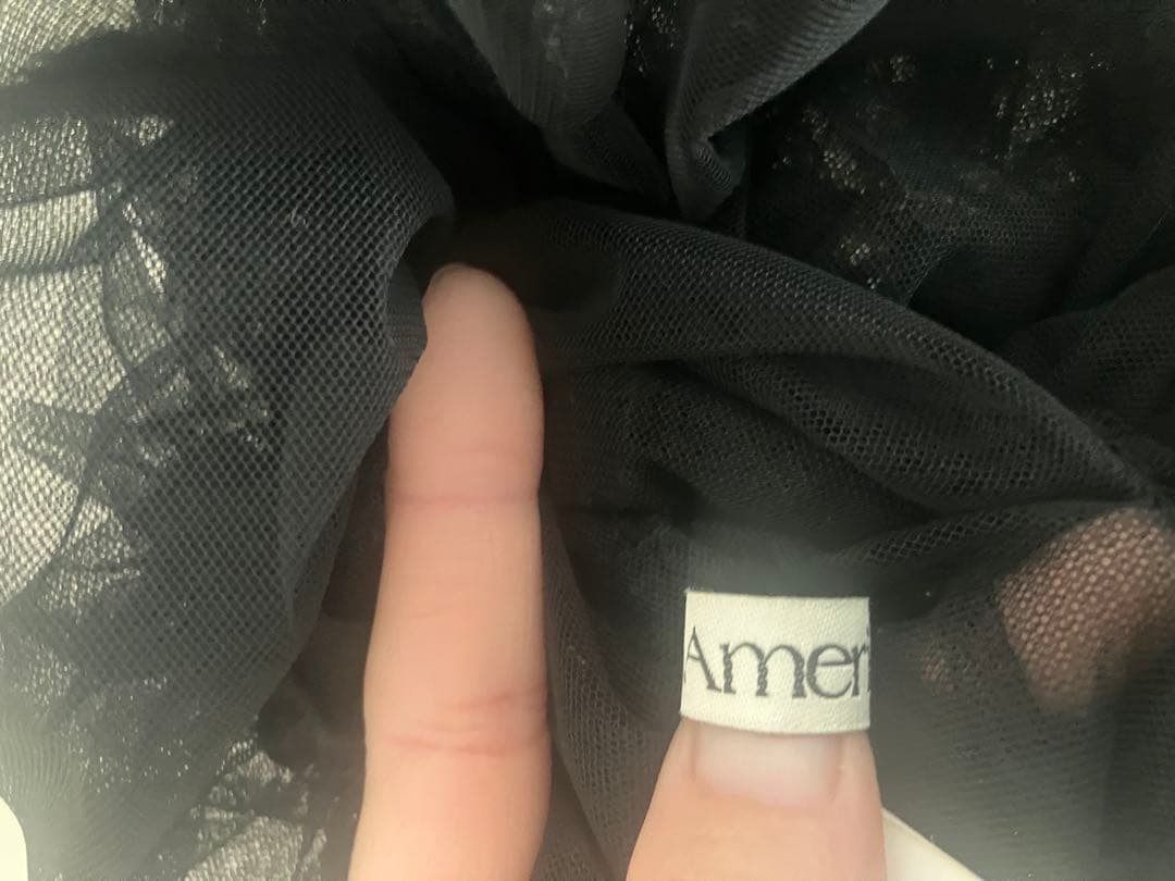 トップス BLACK TULLE RAFFLE CAMI TOP