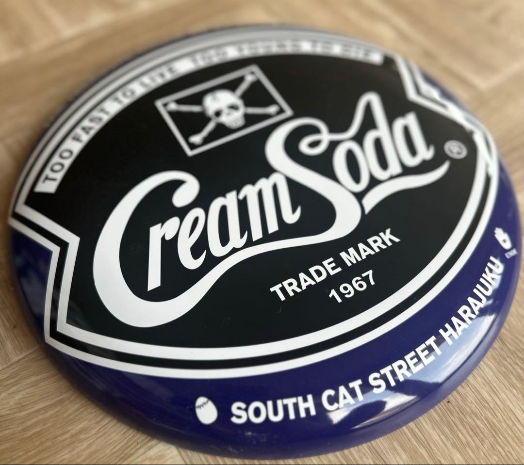 希少CREAM SODA クリームソーダ ブリキ看板 新ドクロ プレート