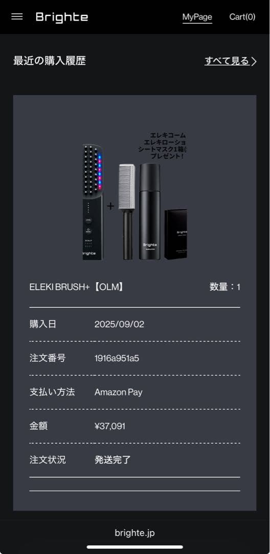 【2度使用のみ】Brighte ELEKI BRUSH+ スカルプ美顔器