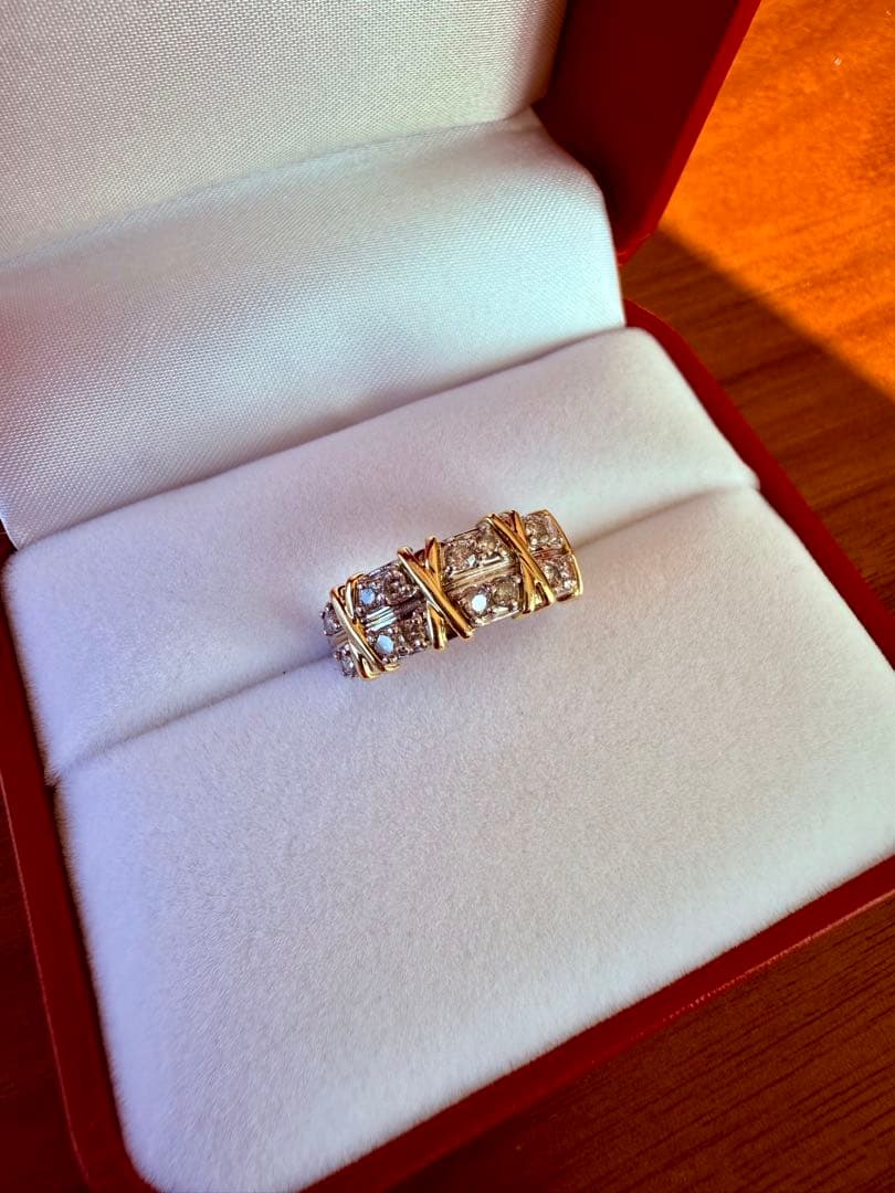 専用　ゴージャス　ダイヤモンド　pt900 プラチナ　k18 リング　13.5号