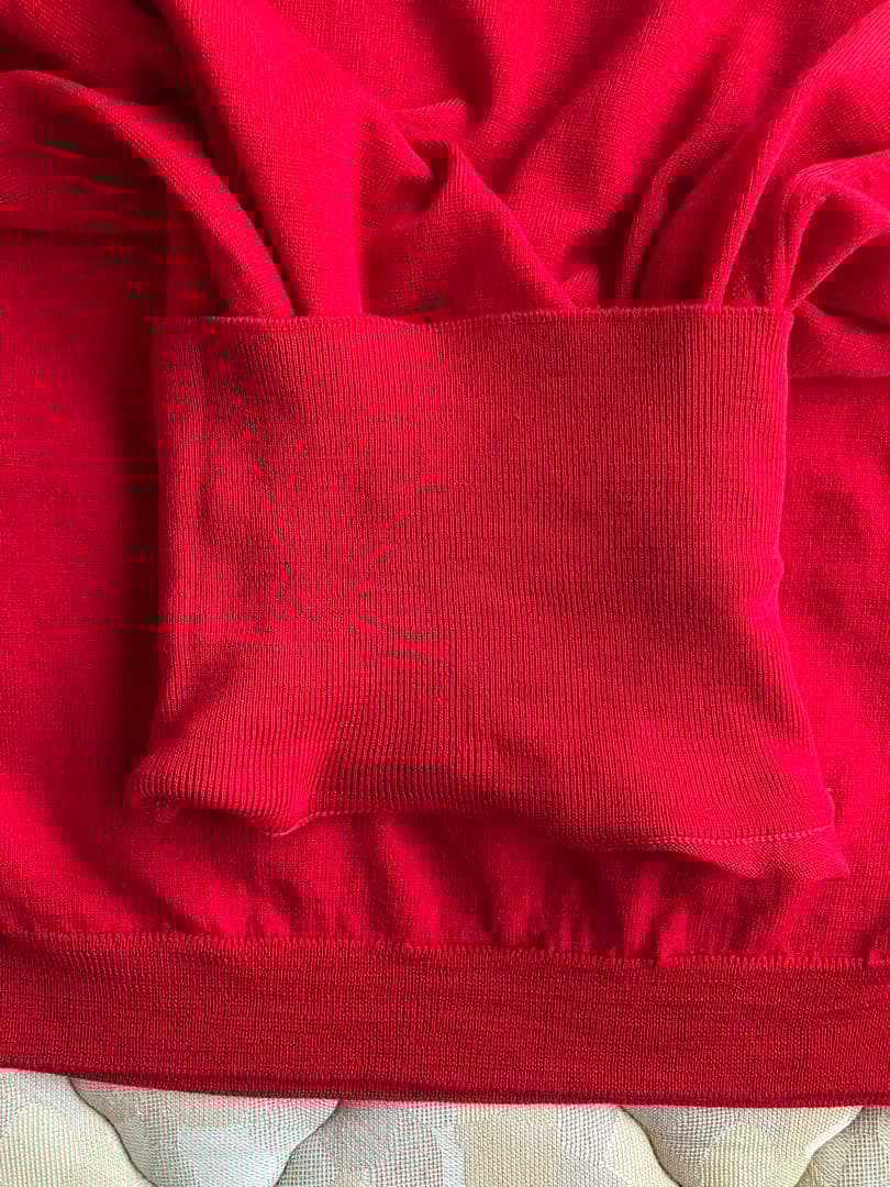 JOHN SMEDLEY ウール 30G タートルネックニット レッド S