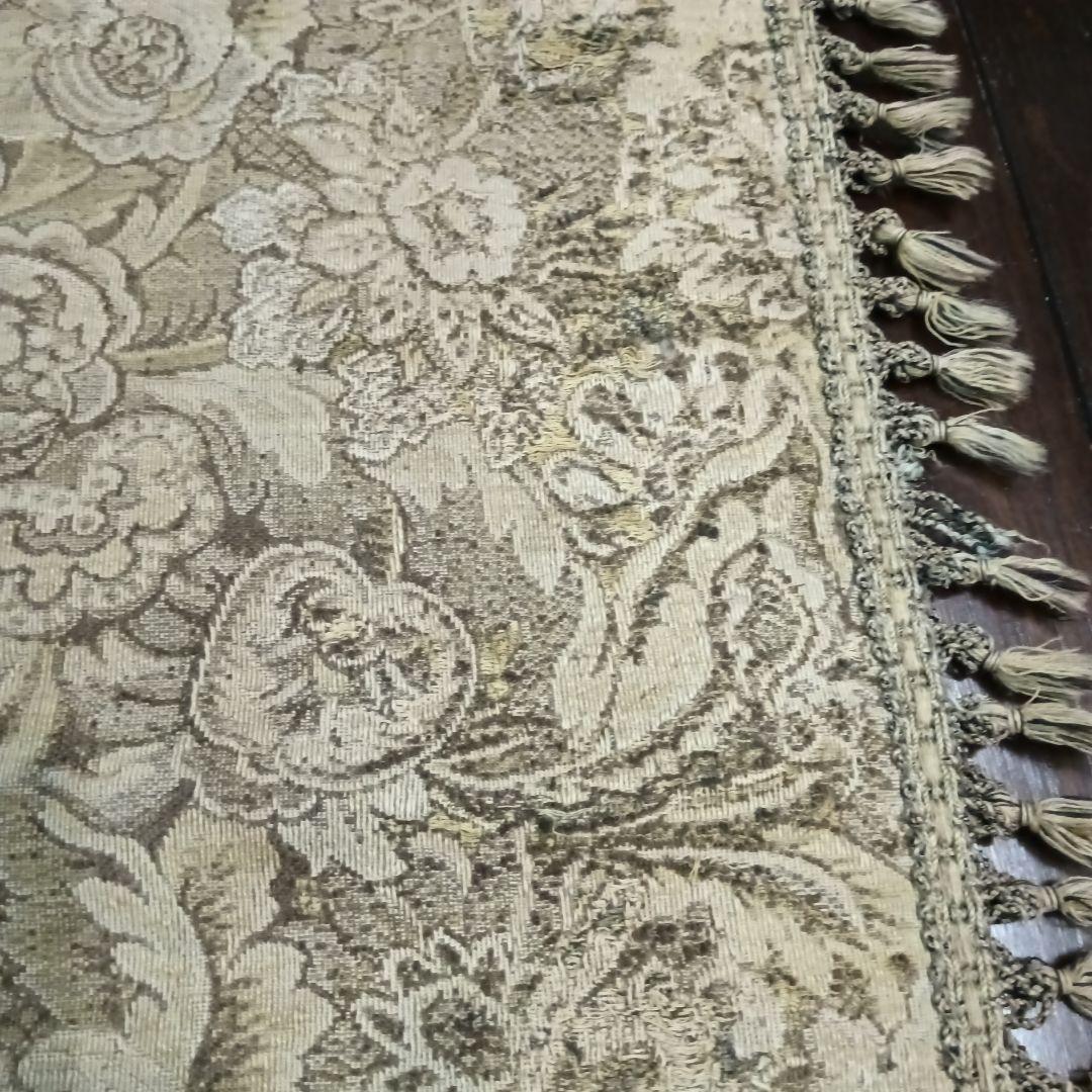 フランス　ヴィンテージ 花柄　ラグ カーペット ブロカント